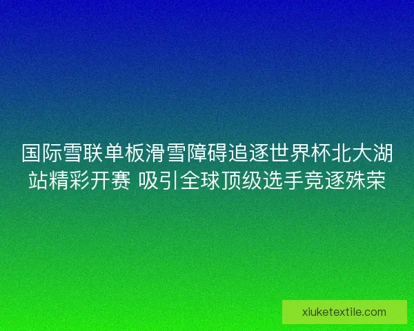 国际雪联单板滑雪障碍追逐世界杯北大湖站精彩开赛 吸引全球顶级选手竞逐殊荣